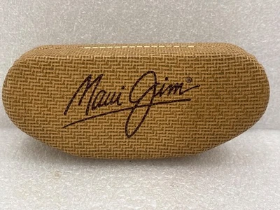 Maui Jim Sunglass EYEGLASS CASE Only Faux Bamboo Basket Weave Hard Clamshell Foto 1 de 3