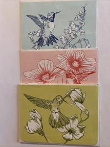 Vintage Current Inc 70er Jahre Happy Hummingbirds Design Umschläge Mehrfarbig mit Blumen - Bild 1 von 8