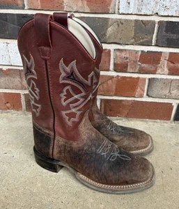 Old West BSC1912 Child Square Toe Western Boots Rust Red Brown Kids Size 3 D - Picture 1 of 8