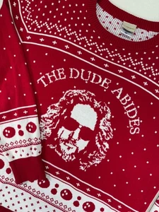 The Big Lebowski Christmas Sweater Men's XL The Dude Abides Holiday Party Movie - Picture 1 of 8