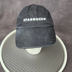 Starbucks Hat Cap Strap Back Black Embroidered Logo Cotton Coffee Promo Mens - Picture 1 of 11