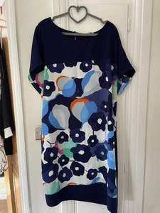 Ladies Tu Size 20 Multicoloured Belted Floral Short Sleeved Dress Worn Twice GC - Picture 1 of 10