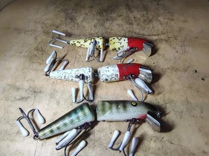 Vintage Pflueger Pal-O-Mine Jointed Minnow Lot Of 3 - Bild 1 von 10