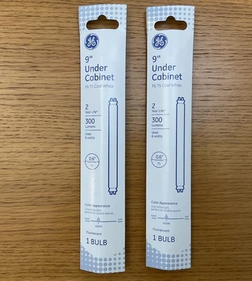 2 BULBS - 6 Watt 9" Under Cabinet Miniature Bi-pin F6 T5  Cool White Fluorescent - Image 1 of 2