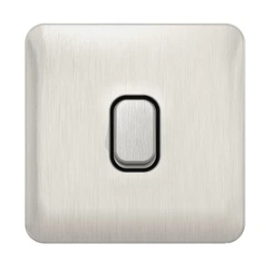 Schneider Lisse 1 gang 20AX DP Control Switch Stainless Steel/White Interior (14 - Picture 1 of 2