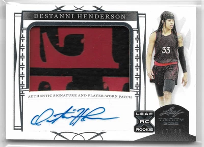 2023 Leaf Trinity Patch Autographs #PA-DH2 Destanni Henderson RC #47/99 Indiana - Image 1 of 2