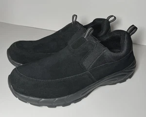George Herren Slipper Schuh Memory Foam Echtleder und Man Made Schwarz 10W - Bild 1 von 8