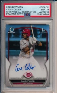 2023 Bowman Cam Collier Chrome 1st Auto Refractor /499 Reds PSA 9 Auto 10 - Bild 1 von 2