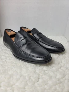 Tod’s Penny Loafers Mens Size 8.5 Black Leather Casual Slip On Shoes - Picture 1 of 12