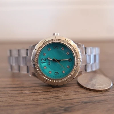 Relic Womans Watch ZR11899 Teal Face Clear Acrylic Band Water Resistant - Image 1 of 3