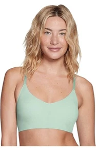 True & Co Womens Lace Racerback Adjustable Strap Bralette Bra, Jadeite, Large - Picture 1 of 3