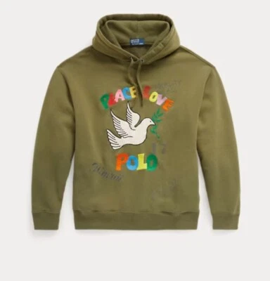 SUDADERA CON CAPUCHA BORDADA POLO RALPH LAUREN PEACE LOVE CORTE OVERSIZE. TALLA L Foto 1 de 4