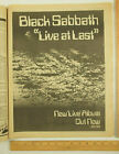 Black Sabbath Live at Last album vtg 1980 original UK print newspaper poster ad