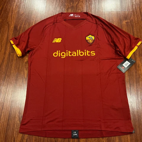 2021-22 New Balance Men’s AS Roma Home ASR Derby Soccer Jersey Large L Forza Cover