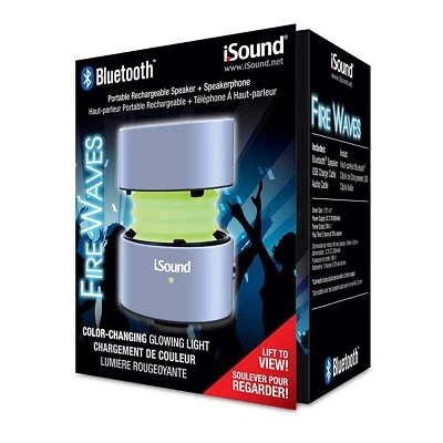 Speaker Wireless Bluetooth Rechargeable Color Changing iSound Silver - Image 1 of 2