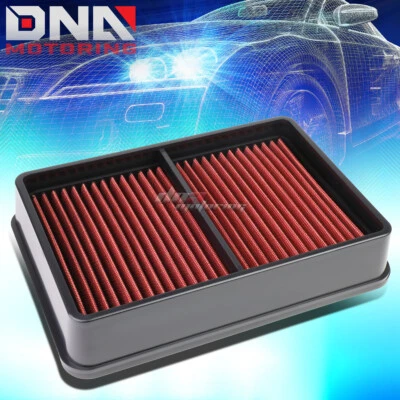 FOR MITSU. LANCER/OUTLANDER RED REPLACEMENT RACING DROP IN AIR FILTER PANEL - Image 1 of 4