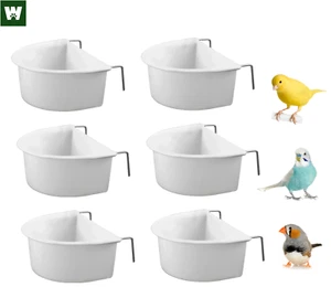 WUNDAPETS 11CM D-CUP PLASTIC BIRD BUDGIE PARROT CAGE HANG ON FEEDER COOP CUP 6PK - Picture 1 of 3