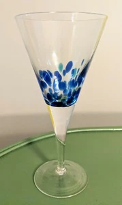 BLUE CONFETTI MARTINI Glass  * 8" x 4" - Picture 1 of 1