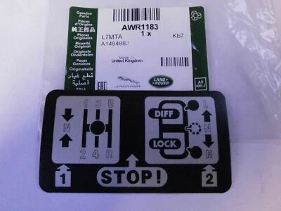 AWR1183 Warning Decal Range Rover Classic Discovery 1 Manual Transmission Box - Image 1 of 2