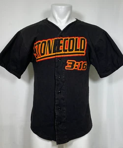 Camiseta deportiva de béisbol Stone Cold Steve Austin WWF negra 3:16 calavera para hombre 46M de colección - Imagen 1 de 12