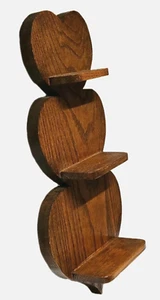 Estante de pared de madera vintage de 3 niveles con corazón decoración exhibición cabaña abuela - Imagen 1 de 9