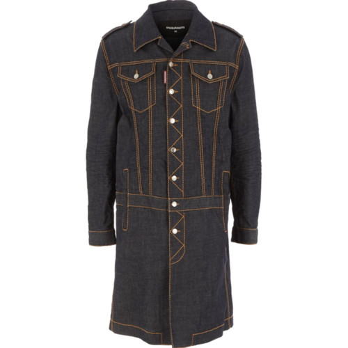 Cappotto denim linea lunga DSQUARED2 Navy IT 56 UK 46