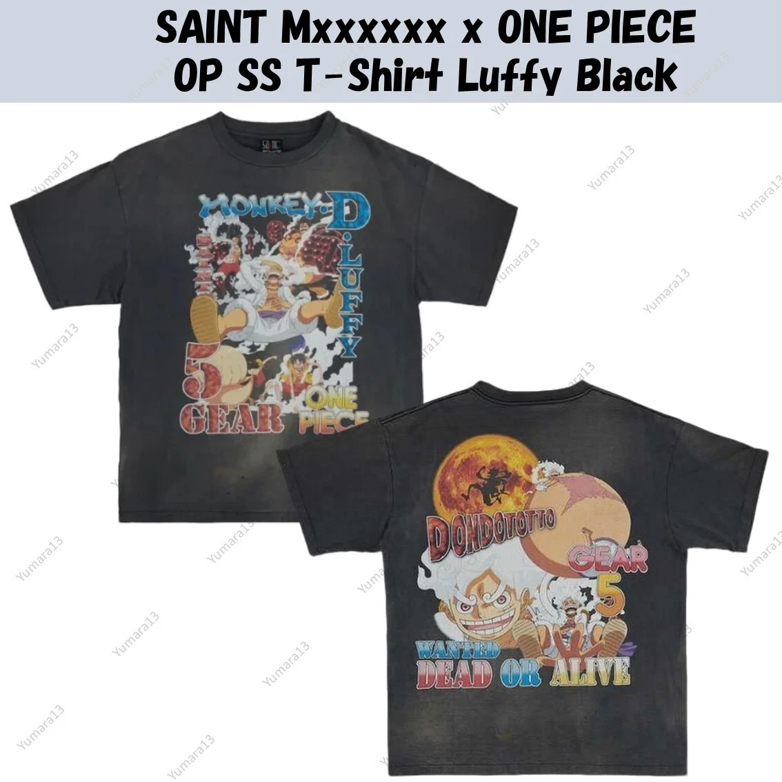 SAINT Mxxxxxx x ONE PIECE OP SS T-Shirt Luffy Black | eBay