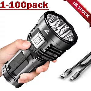 LOTE de 8 linternas LED recargables USB súper brillantes 12000000LM - Imagen 1 de 20