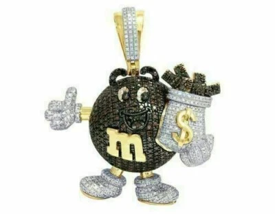 3Ct Round Lab-Created Diamond Money Bag Dollar Sign Pendant 925 Sterling Silver - Image 1 of 4