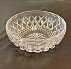 Vintage Clear Pressed Glass Candy Dish Bowl Starburst Crystal Diamond Cut