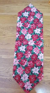 Beautiful LONG RED Gold Poinsetta Long Table Runner Christmas 42”X 13 Handmade - Picture 1 of 19