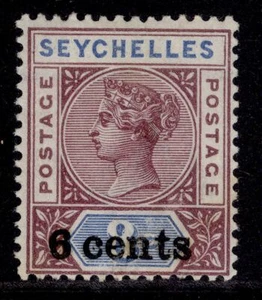 SEYCHELLES QV SG40, 6c sobre 8c marrón-púrpura y ultramar, M COMO NUEVO. Gato 13€. - Imagen 1 de 1