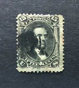mystamps US 77 mit Grill gebraucht, 15 Cent Lincoln, 1866 - Bild 1 von 2