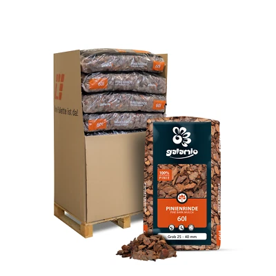 GALAMIO Palette 13×60 l 780 l Pinienrinde Pinienmulch – grob 25–40mm | Öko Rindenmulch