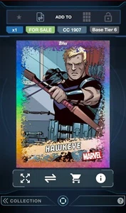 Topps Marvel Collect Digital Rainbow Tier 6 Hawkeye - Picture 1 of 1