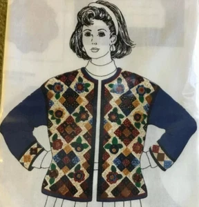 fabric panel Dream Spinners COUNTRY PATCHWORK SWEATSHIRT JACKET w/instructions - Picture 1 of 4