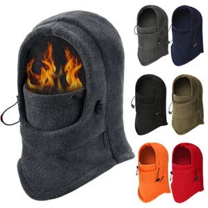 Balaclava Ski Mask 1 Hole Full Face Beanie Winter Fleece Hat Outdoor Warmer Cap - Picture 1 of 23