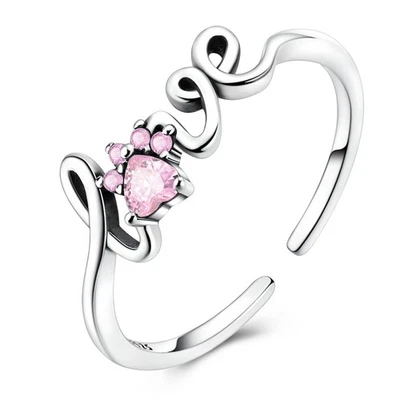 Anillo europeo de plata esterlina 925 MULA AMOR declaración de mascotas para mujer joyería Foto 1 de 4