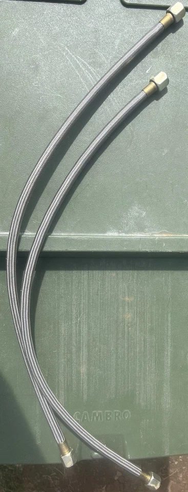 "Lote de 3 líneas trenzadas de 32"" de largo con tuercas giratorias Quikswage de 3/4""".  Leer Desc. Foto 1 de 3