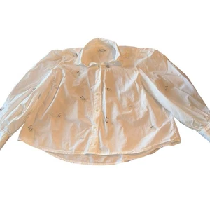 FREE ASSEMBLY Buttons Button Down Women’s Blouse XXL (20) Rhinestones And Pearl - Picture 1 of 7