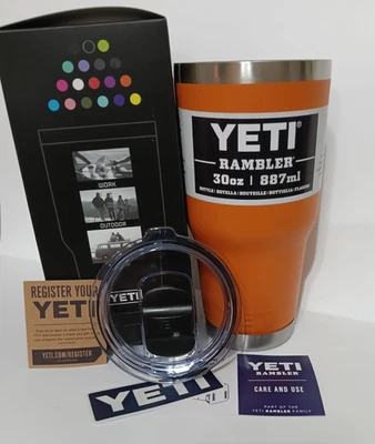 Vaso Yeti Rambler 30 oz con tapa MagSlider, color naranja, año 1 Foto 1 de 2