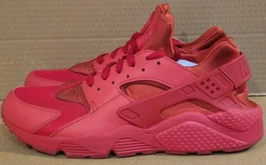 Nike Air Huarache Triple Red Shoes Mens Size 11 Excellent Pre-owned Condition - Picture 1 of 10