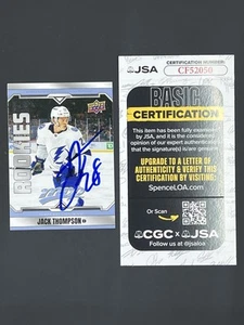 Jack Thompson Signed 2024-25 Upper Deck MVP RC IP Auto JSA Sharks Lightning - Picture 1 of 2