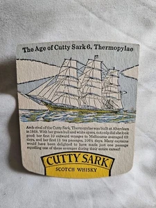 CUTTY SARK SCOTCH WHISKY BEER MAT , NO 6 THERMOPYLAE GOOD CONDITION - Picture 1 of 2