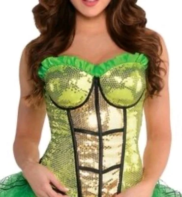 Sexy Green Sequin Corset Bustier Small / MEDIUM TWNT Ninja Turtle Cosplay - Image 1 of 4