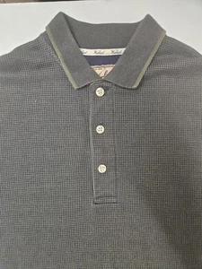 Woolrich Golf Polo Shirt Mens Medium Green Houndstooth - Picture 1 of 7