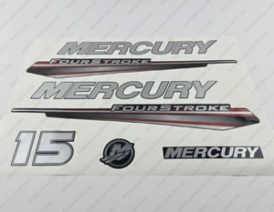 Mercury 15 hp Four Stroke 2013-2017 RED outboard engine decals sticker - Picture 1 of 6