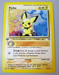 Pichu #12/111 1st First Edition Neo Genesis Holofoil LP 2000 Pokemon TCG - Picture 1 of 10