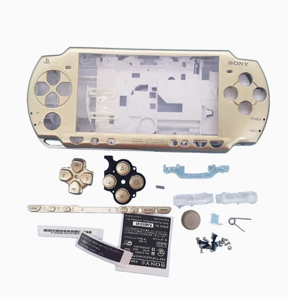 For Sony PSP 2000 PSP2000 Full Housing Shell Case Cover & Buttons Kit Light gold - Image 1 of 1