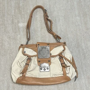Vintage Y2K Juicy Couture Schultertasche Handtasche braun hellbraun beige Schlüssel & Schloss - Bild 1 von 11